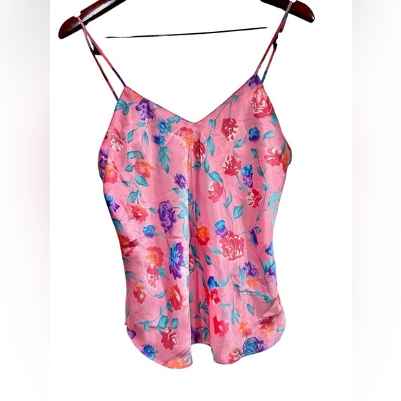 Vintage Pink Cami Floral Print 90s Y2K Fairycore Dainty Feminine Medium Cute - Picture 3 of 6